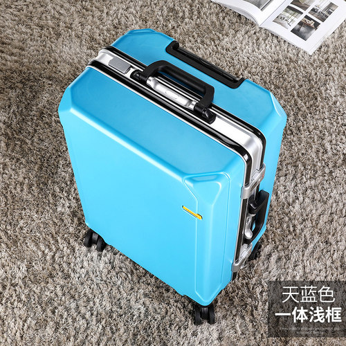 SharkDaishu铝框拉杆箱万向轮旅行箱24寸密码锁皮箱附充电口设计