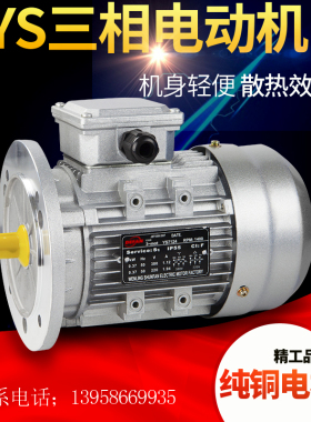 三项异步电动机铜线380V铝壳180/250/370/550/750W 卧式2800转B34
