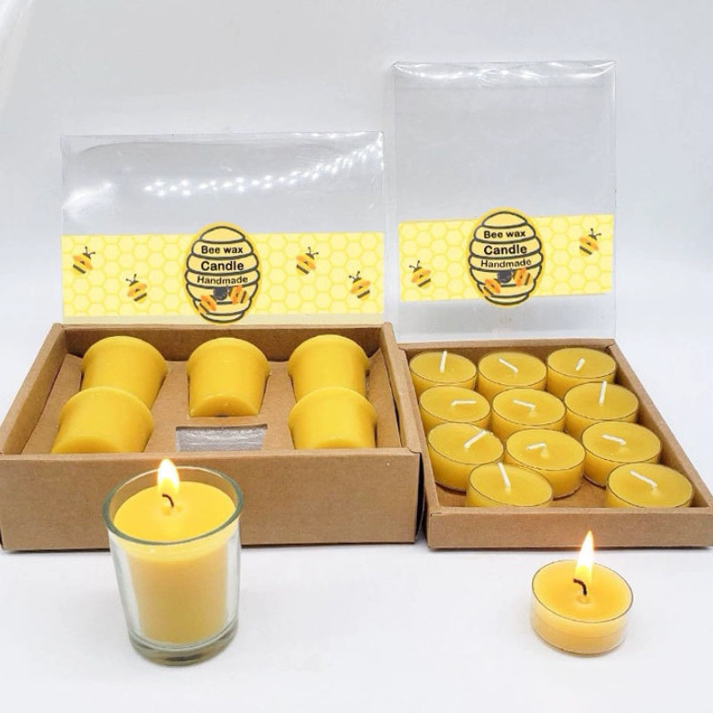 现货蜂蜡蜡烛12小时蜂蜡蜡烛透明壳无烟菩提蜡烛节日会所蜡烛