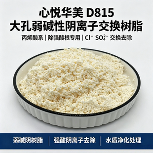 心悦华美 D815大孔弱碱性阴树脂除强酸根氯离子硫酸根专用