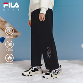 抗菌功能 FILA斐乐儿童童装 2025年冬季 新款 男女中大童加绒长裤