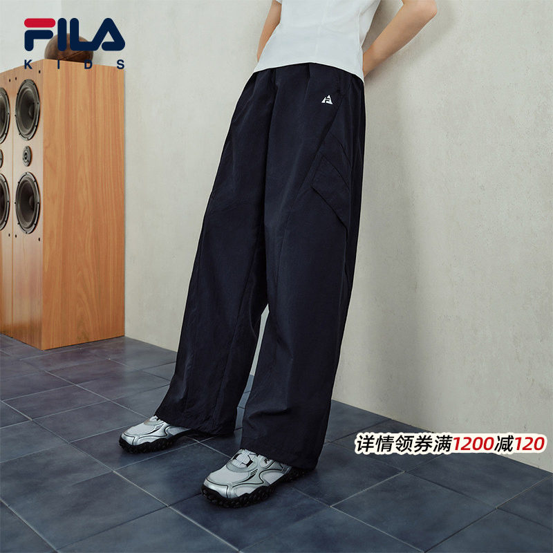 【机能裤】FILA斐乐儿童童装长裤2026夏季新款男童梭织伞兵裤子