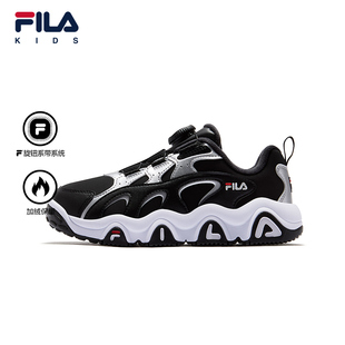 FILA斐乐童鞋儿童篮球鞋2025冬季款男女童旋钮加绒运动鞋