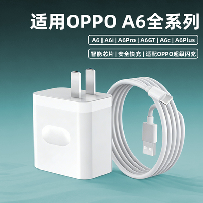 适用OPPOA6Pro充电器超级闪充A6i A6c手机A6GT a6plus充电头快充头80闪充
