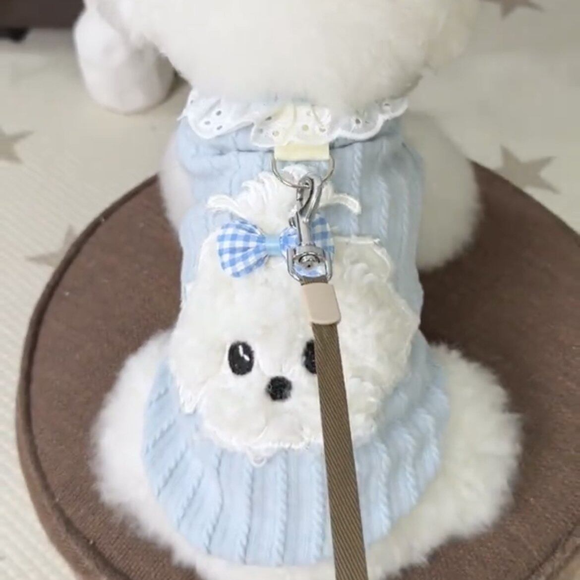 狗狗衣服秋冬季新款可爱小狗背心可牵引雪纳瑞比熊猫咪小型犬服装