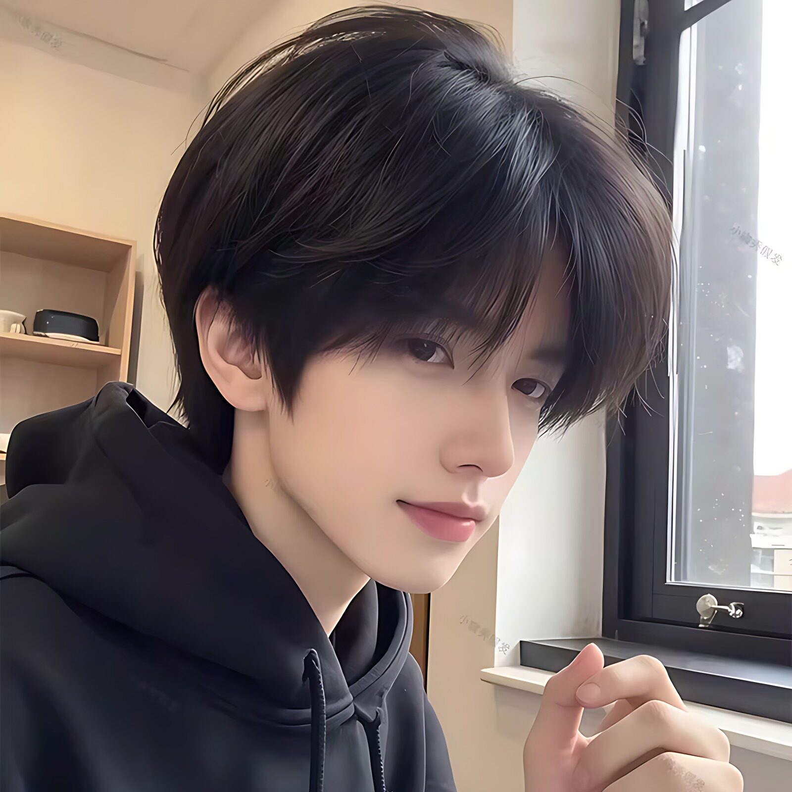 少年感假发男全头套韩系微分碎盖短发自然蓬松男生日常仿真假发套