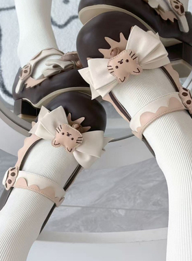 焦糖布叮lolita原创设计奶芙小猫中跟粗跟学生小皮鞋jk制服鞋lo鞋