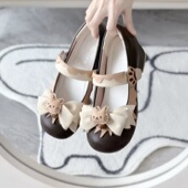 焦糖布叮Lolita原创正版 粗跟jk制服鞋 奶芙小猫低跟小皮鞋 现货lo鞋