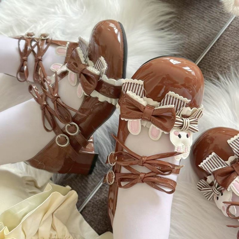 现货焦糖布叮Lolita原创塔塔小兔低跟玛丽珍鞋学生女单鞋小皮鞋,模玩/动漫/周边/娃圈三坑/桌游,lolita洛丽塔鞋类,淘宝优惠券,粉丝福利购,淘宝优惠卷