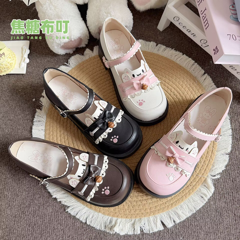 焦糖布叮Lolita原创【招财小猫】jk制服鞋小皮鞋