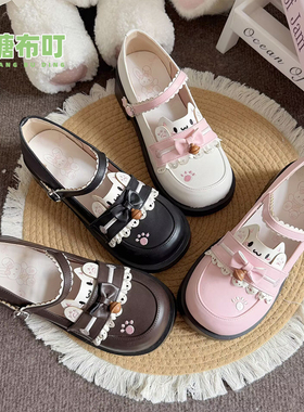 三团2月1日开团|焦糖布叮Lolita原创【招财小猫】jk制服鞋小皮鞋