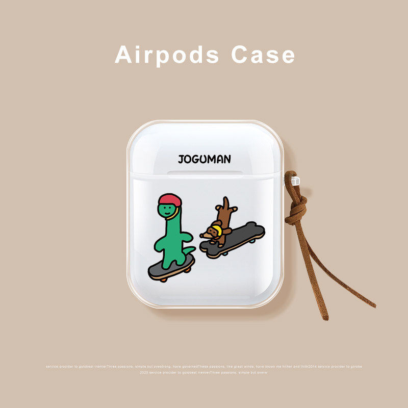 适用苹果耳机保护壳airpods4保护套airpodspro3代搞怪有趣乔古漫airpod可爱小恐龙滑板pro2二代创意耳机套ins