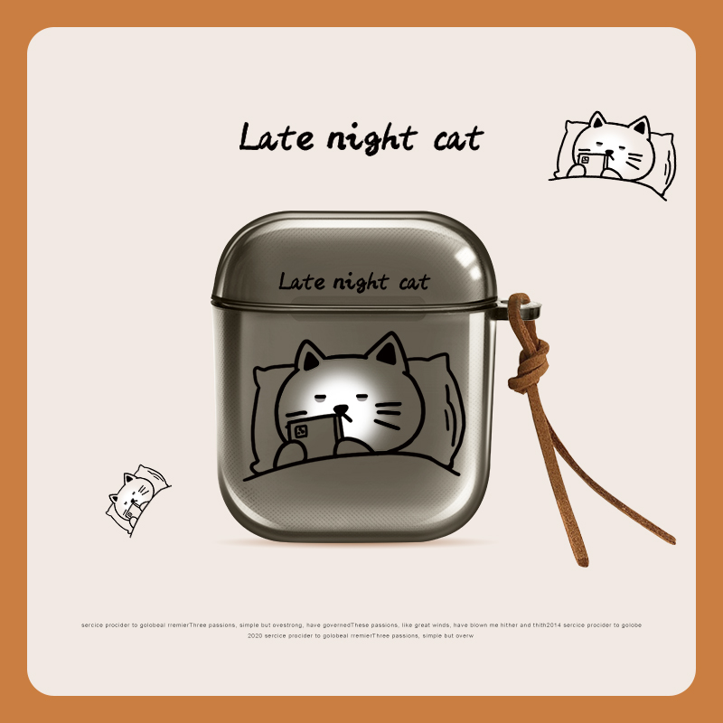 犀膜蘋果系列搞怪熬夜貓咪手機殼