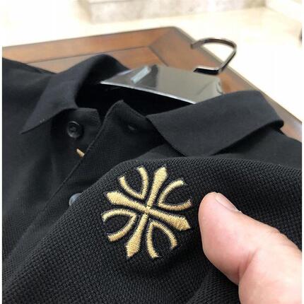 100%纯棉~polo衫男夏季上衣大码宽松休闲翻领长袖中年男士t恤