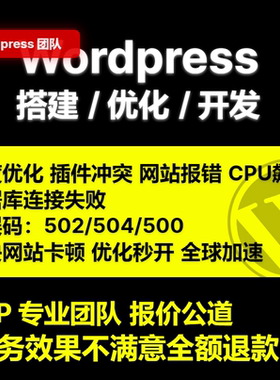 Wordpress网站加速优化 wp网站修复 迁移维护 漏洞修复 模版修改