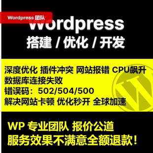 Wordpress网站加速优化 wp网站修复 迁移维护 漏洞修复 模版修改