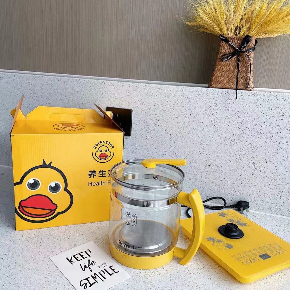 小黄鸭养生壶家用多功能煮茶器玻璃电热水壶加厚分体煮花茶保温壶