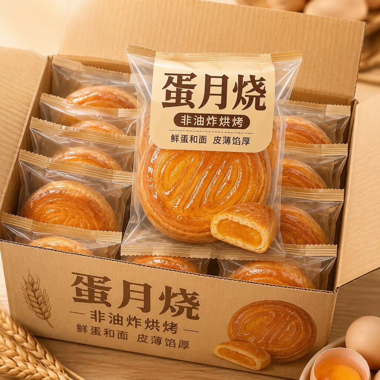 蛋月烧月饼老式多口味五仁黑芝麻酥正宗传统糕点心中秋月饼旗舰店