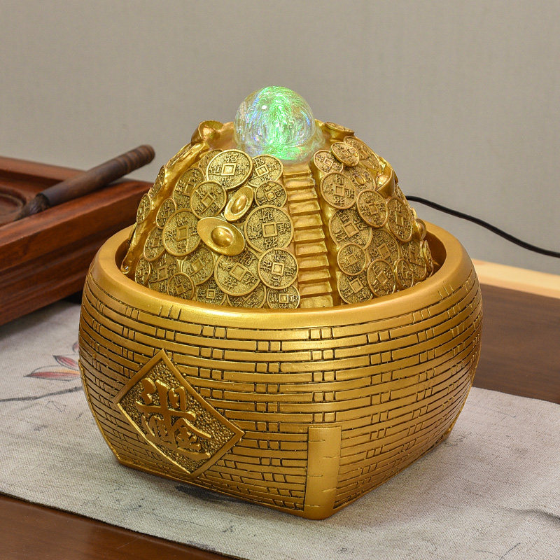 招财进宝风水轮流水摆件循环水生财景观装饰品客厅收银台开业礼品图片