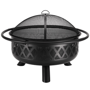 木炭烤火盘篝火盆家用柴火盆冬天取暖户外炭火炉庭院烧烤炉烧烤架