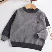儿童针织衫 男童中大童毛衣加厚秋冬款 保暖套头打底衫 冬季 2025新款