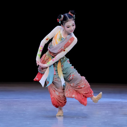 儿童演出服莲花化生舞蹈服中国风表演服莲花仙童异域敦煌表演服装