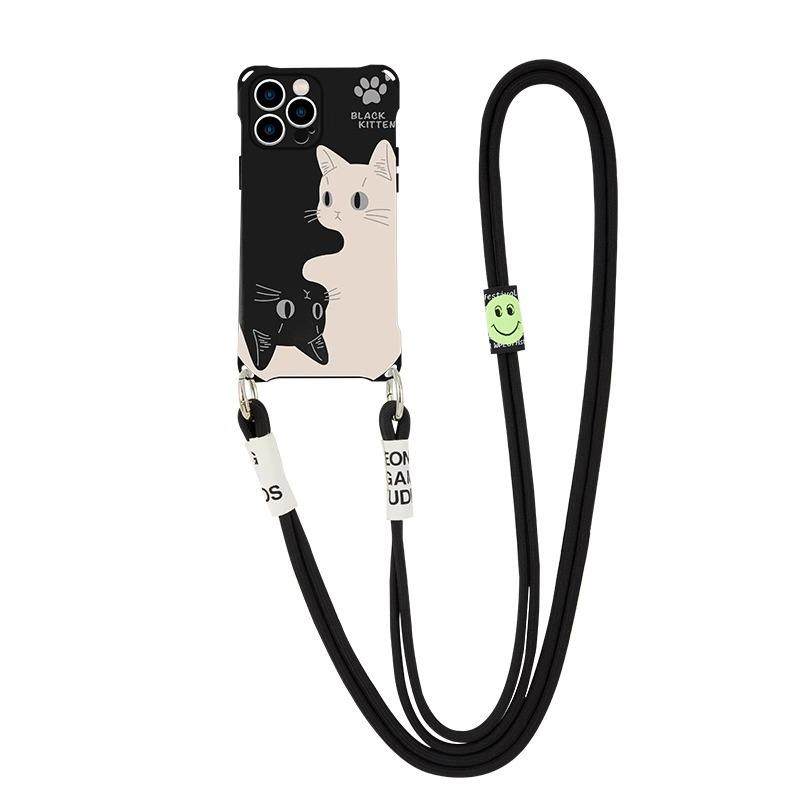 ins风黑猫新款苹果15promax手机壳11适用IP1四角开孔挂绳壳个性新款适用于苹果17promax手机壳iphone16巨好看,3C数码配件,手机保护套/壳,淘宝优惠券,粉丝福利购,淘宝优惠卷