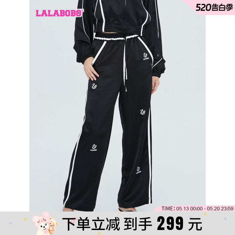 LALABOBO2023秋季新品上新黑色潮流字母百搭休闲裤女LBCC-WXZC68