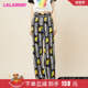 LALABOBO2023夏季 WXZC13 子LBCB 新款 彩虹满印宽松阔腿直筒裤