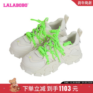 女LBBD 潮流百搭撞色增高运动老爹鞋 WQTX13 新款 LALABOBO2024春季