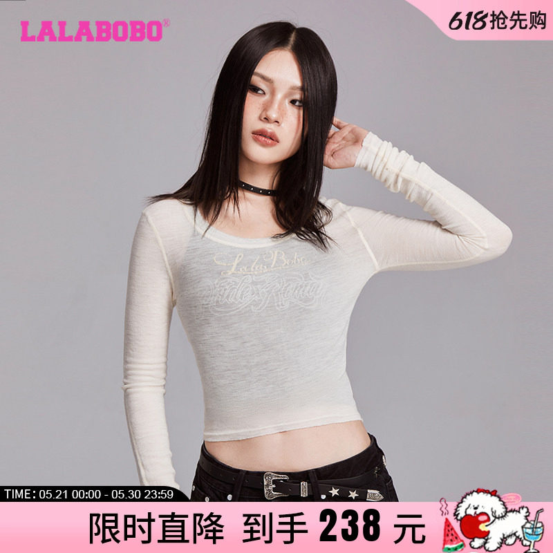 【商场同款】LALABOBO24年早秋针织衫女长袖新款早秋宽松气质上衣