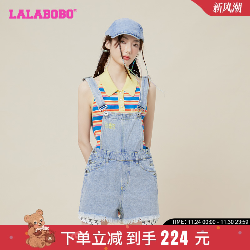 lalabobo2023牛仔背带短裤
