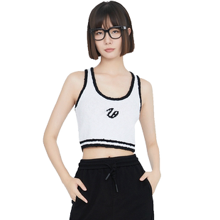 LALABOBO2024春夏新款潮流休闲辣妹风开襟毛织背心女|LBCC-WSWT14