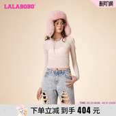 LBDA 中国风LALABOBO2024春新款 女 百搭套头针织衫 WSXS14 纯色修身