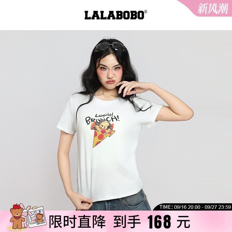 复古印花收腰修身显瘦T恤