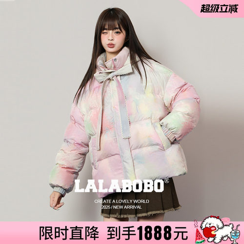 LABO蝴蝶结耳朵连帽羽绒