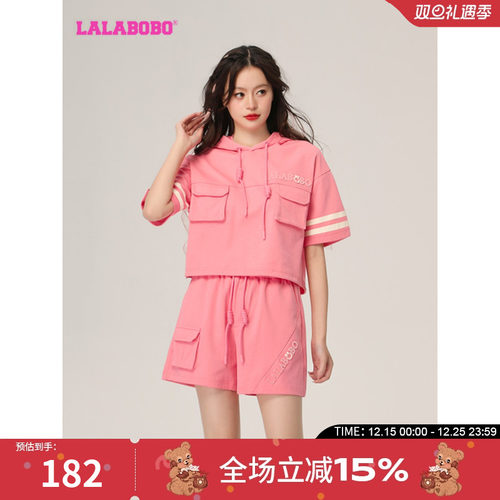 lalabobo2023古老花短袖连帽卫衣