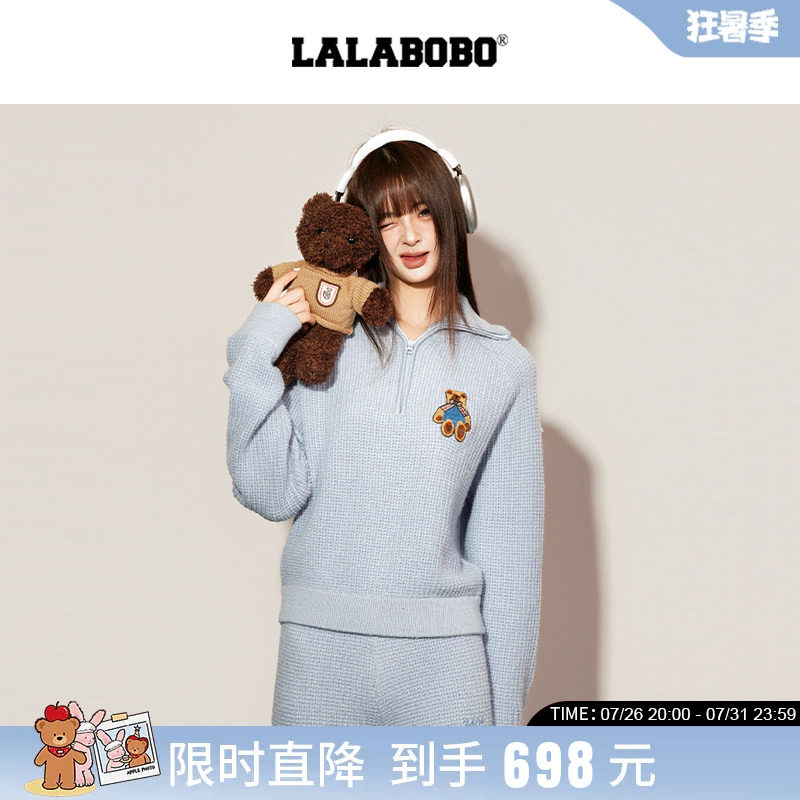 LABO半高领拉链小狗套头卫衣