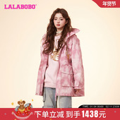 秦牛正威同款 LALABOBO春新宽松休闲复古运动风连帽风衣大码 外套女