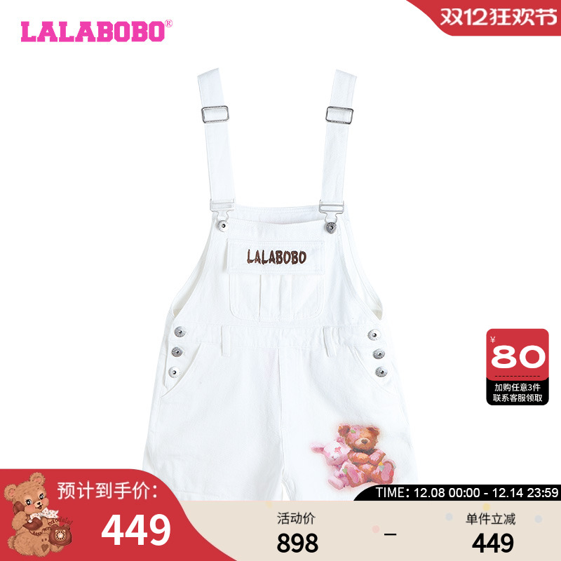 LALABOBO复古休闲牛仔短裤