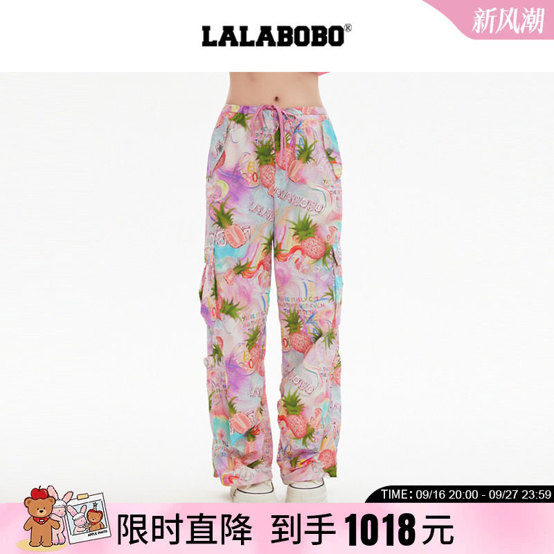 LALABOBO水果菠萝梭织长裤