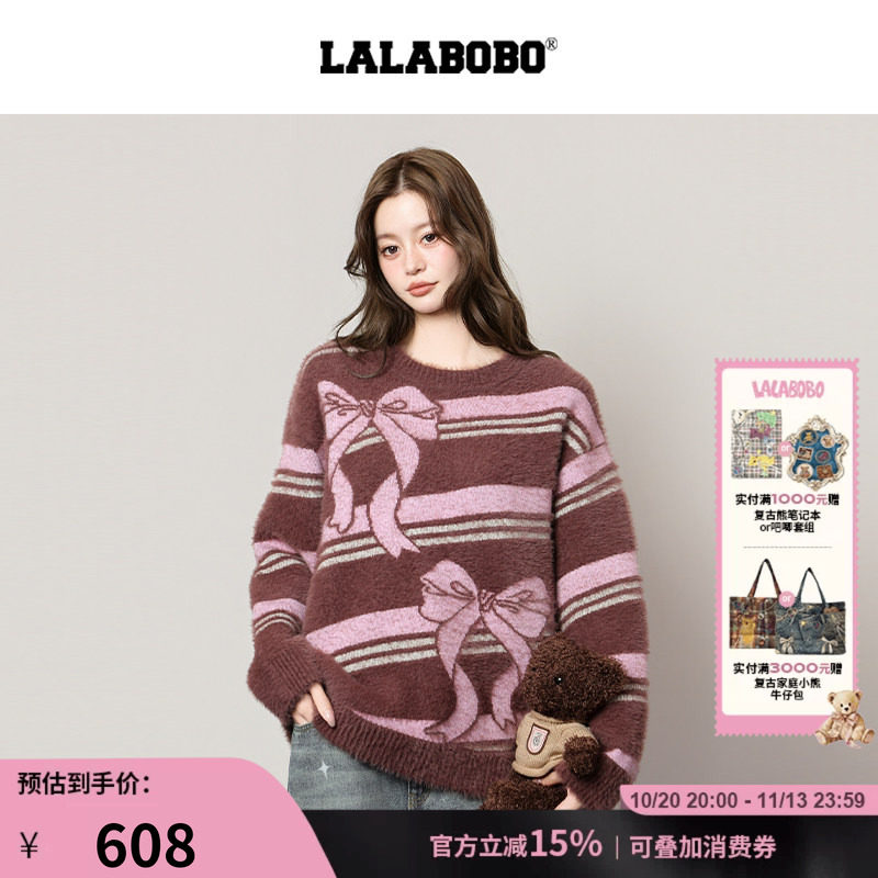 LALABOBO蝴蝶结套头毛衣
