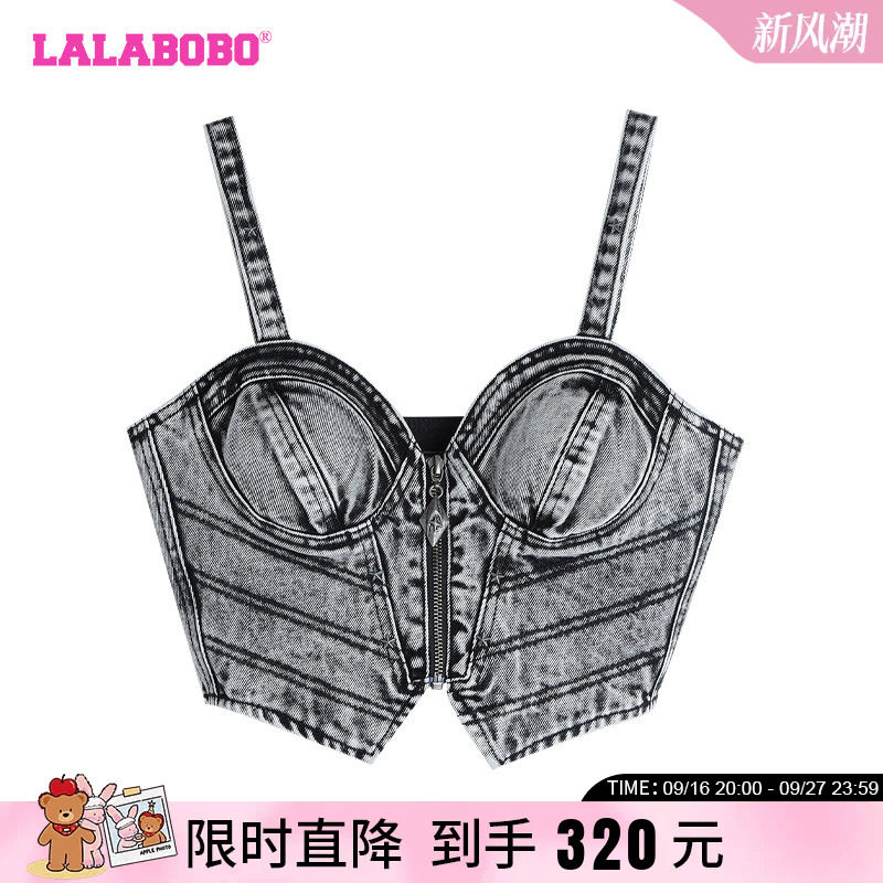 LALABOBO复古牛仔背心