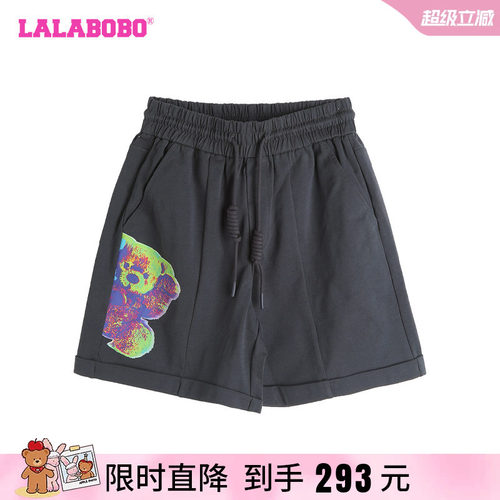 宽松复古LALABOBO休闲短裤