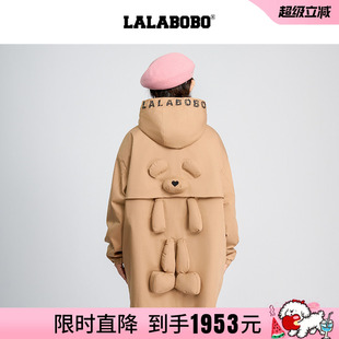 【潘小雪同款】LALABOBO秋季风衣女原创新款潮牌连帽高街外套