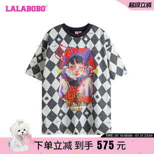 LALABOBO24年夏季 新款 拼色別致原創獨特上衣LBDC WSDT17 T恤女短袖