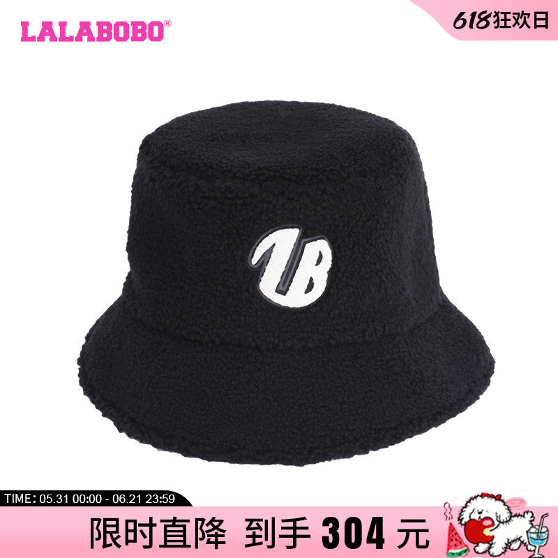 LALABOBO2023冬季新款黑色休闲百搭治愈美学毛绒帽子|LBCD-WQLM16