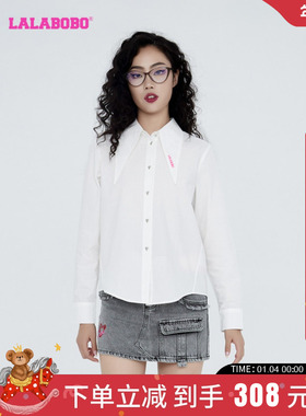 LALABOBO24春夏新品款美式风O型长袖梭织衬衫外套女|LBCC-WSWC14