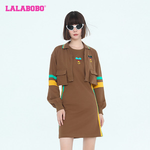 LALABOBO短外套女秋冬新款美拉德穿搭两件套高级感吊带连衣裙
