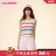 多巴胺LALABOBO24春夏新款 甜美条纹撞色纯棉背心女LBDB WSWT11